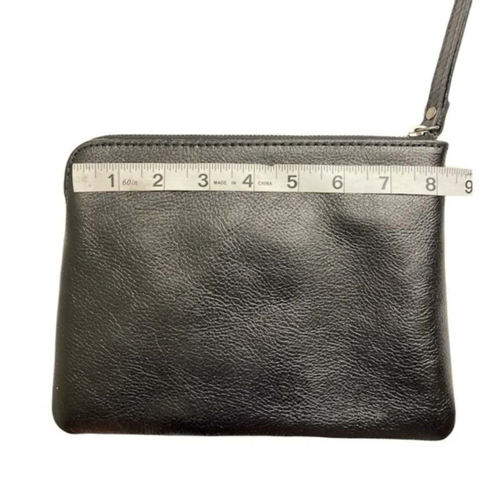 Patricia nash black embossed leather wristlet bag